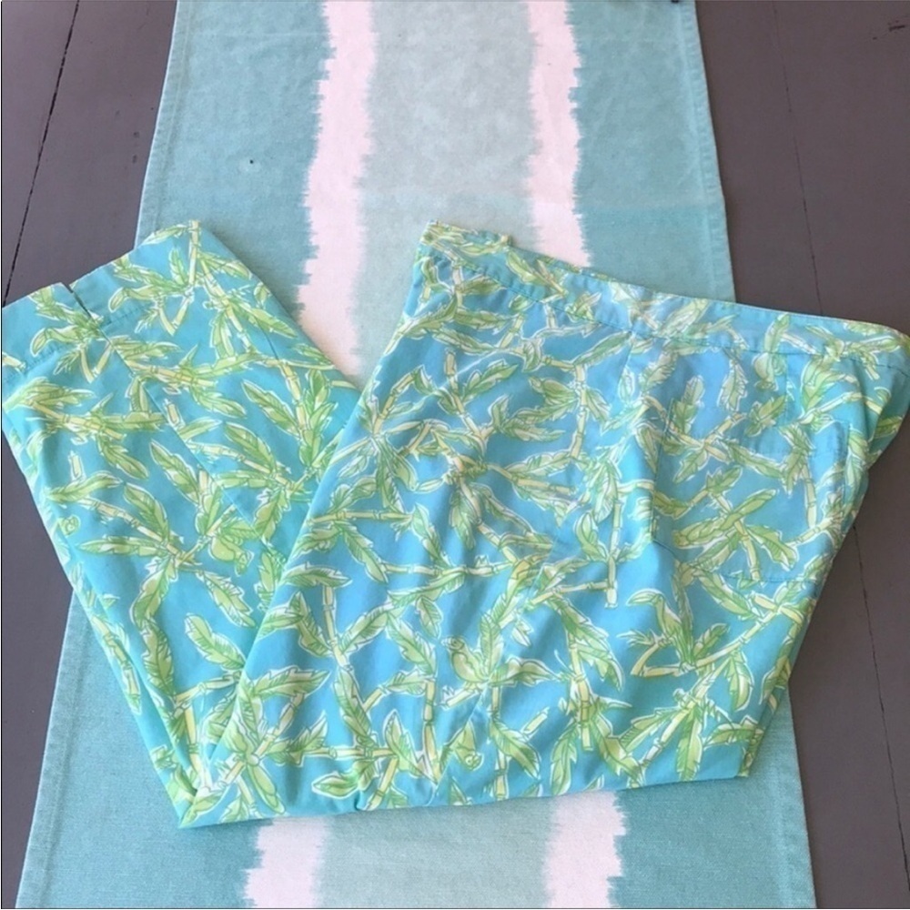Lilly Pulitzer White Label Bamboo Print Capri Pants Size 6 - Picture 2 of 10
